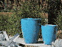 CONE PLANTER, FALLING AQUA, SET OF 3 - 18.5" X 21.0", 13.5" X 16.5", 10.0" X 12.0"