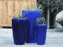 XLG TALL CONE PLANTER, FALLING BLUE, SET OF 3- 22"X38", 17.5"X27", 13"X22.5"