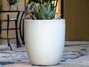 MILANO CONE PLANTER, WHITE SATIN, SET OF 3-18"X19.5", 14.5"X15.5", 12"X12"