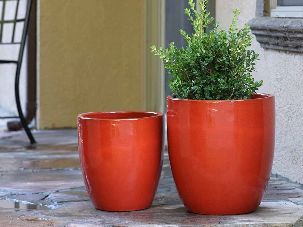 MILANO CONE PLANTER, MANDARIN, SET OF 3-18"X19.5", 14.5"X15.5", 12"X12"