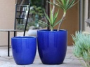 MILANO CONE PLANTER, FALLING BLUE, SET OF 3-18"X19.5", 14.5"X15.5", 12"X13.5"