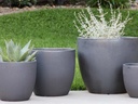 COCO POTS, MATTE BLACK, SET OF 4- 23"X20", 19"X17", 15"X13", 12"X11"