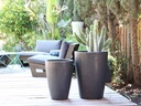 TALL TAPERED PLANTER, MATTE BLACK, SET OF 3-17.0" X 23.0", 13.0" X 18.0", 11.0" X 14.0"