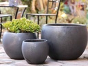 LOW MILANO PLANTER, MATTE BLACK, SET OF 3 - 21.5" X 15.5", 16.0" X 12.0", 12.0" X 10.0"