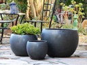 LOW MILANO PLANTER, MATTE BLACK, SET OF 3 - 21.5" X 15.5", 16.0" X 12.0", 12.0" X 10.0"