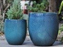TALL MILANO PLANTER, GREEN MIRAGE, SET OF 3- 22"X23.5", 17"X18.5", 12.5"X14"
