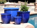 CANA GARDEN PLANTER, FALLING BLUE, SET OF 4- 24"X20", 19"X17", 16"X13", 12"X10"