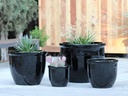 CANA GARDEN PLANTER, BLACK, SET OF 4- 24"X20", 19"X17", 16"X13", 12"X10"