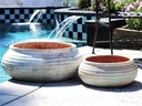 BOWLS DE LA TERRE, ATLANTIS SKY, SET OF 3- 19.5"X14.5", 12.5"X10.5", 8.5"X6.5"