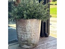 MILANO TALL BARREL PLANTERS, HEIRLOOM WHITE, SET OF 4 -23.0"X26.5", 18.5" X 23.0", 14.5" X 19.0", 11.0" X 17.0"