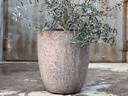 MILANO TALL BARREL PLANTERS, HEIRLOOM WHITE, SET OF 4 -23.0"X26.5", 18.5" X 23.0", 14.5" X 19.0", 11.0" X 17.0"