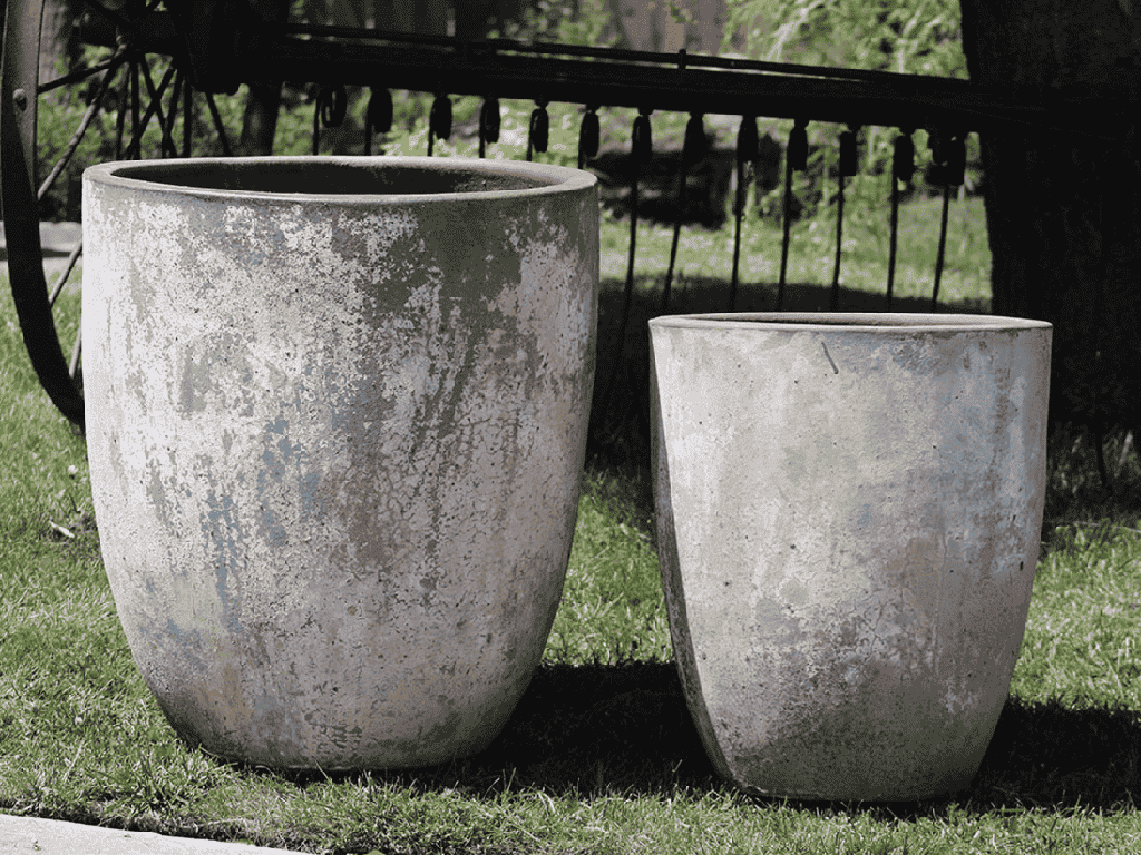 RIMLESS PARCO ALTO PLANTER, ATLANTIS SKY, SET OF 2 - 25.0" X 29.0", 19.0" X 25.0"