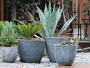 RIMLESS PARCO PLANTER, GRAPHITE, SET OF 4 - 23.0" X 19.0", 19.0" X 15.0", 15.0" X 13.0", 11.5" X 10.5"