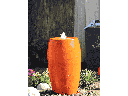DRUM SHAPE FOUNTAIN, ORANGE, 20"X35"  (BASE/PUMP SOLD SEPERATELY)
