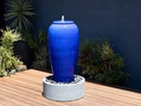 LARGE TALL JAR, FOUNTAIN, FALLING BLUE, SIZE B, 22"X46.5"  (BASE/PUMP SOLD SEPERATELY)
