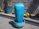 LARGE TALL JAR, FOUNTAIN, FALLING AQUA, SIZE B, 22"X46.5"  (BASE/PUMP SOLD SEPERATELY)