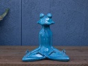 MEDITATION FROG, FALLING AQUA 18.5"X10.5"X18.5"