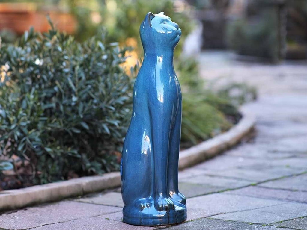 STANDING CAT, FALLING AQUA 8.5''X26''