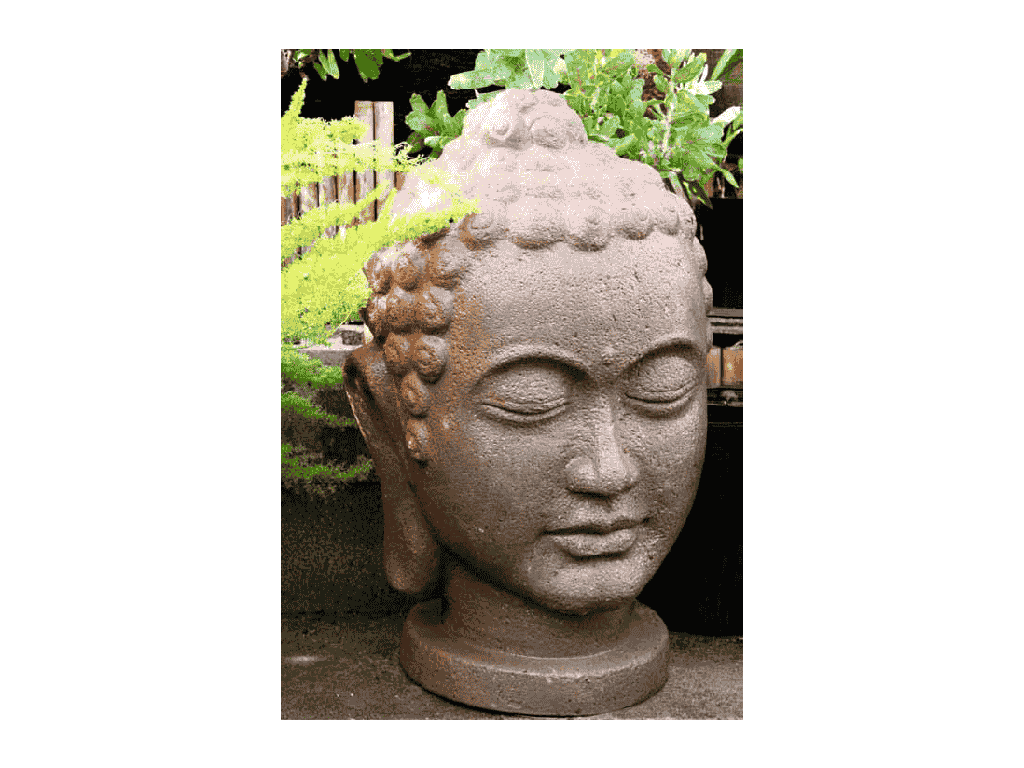 MEDIUM BUDDHA HEAD, STONE BROWN, SIZE B, 14"X 20"