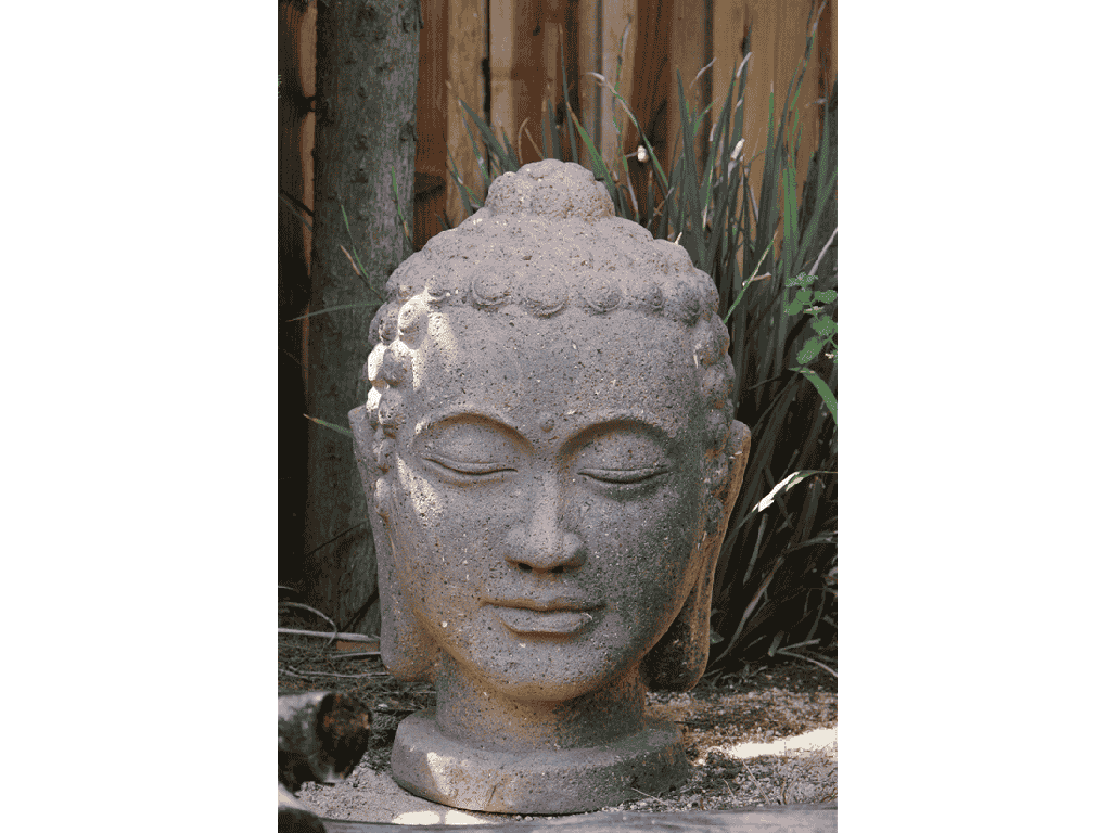 LARGE BUDDHA HEAD, STONE BROWN, SIZE A, 17.5" X 30.5"