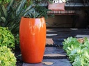 DRUM SHAPED PLANTER, ORANGE, 20.0" X 35.0"