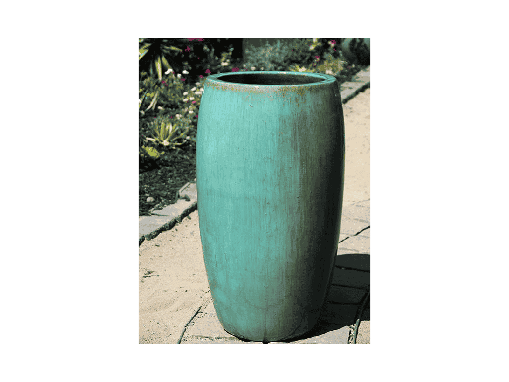 DRUM SHAPED PLANTER, GREEN STREAM, 20.0" X 35.0"