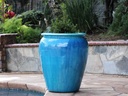 URN SMOOTH FINISHED, FALLING AQUA, SET OF 2 - 22.5" X 27.5", 14.0" X 22.0"