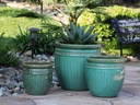 DECOR PLANTER, GREEN STREAM, SET OF 3 - 19.0" X 19.0", 15.5" X 15.0", 12.0" X 12.0"