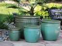 DECOR PLANTER, GREEN STREAM, SET OF 3 - 19.0" X 19.0", 15.5" X 15.0", 12.0" X 12.0"