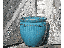 X LARGE DECOR PLANTER, FALLING AQUA, 30.5 X 26"