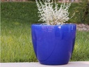 COCO POTS, FALLING BLUE, SET OF 3-19"X17", 15'X13", 12"X11"