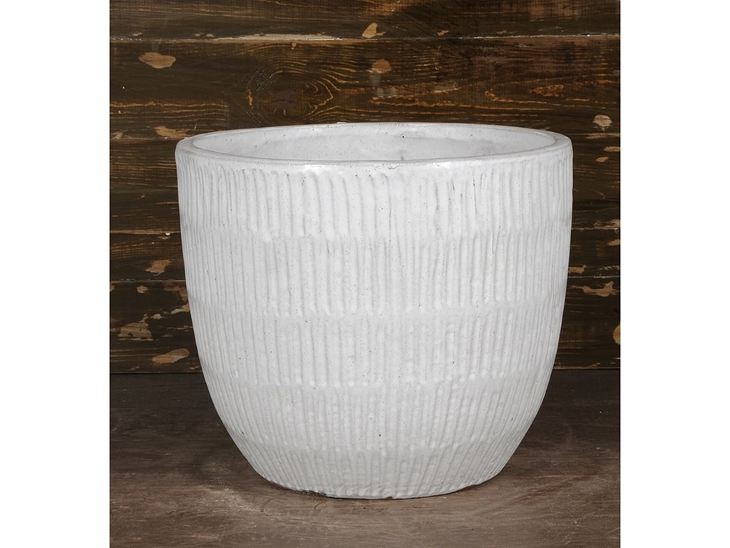 WILLOW PLANTER, WHITE SPOTS, SET OF 3- 14"X13", 11"X10", 8"X7.5"