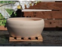 BONSAI BOWL PLANTER, IVORY CLAY, SET OF 3- 13.5"X6.0", 11.0"X4.5", 8.5"X3.5"