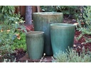 SLIM ROUND PLANTER, GREEN STREAM, SET OF 3 - 16.0" X 24.0", 14.0" X 18.5", 11.0 X 15.0"