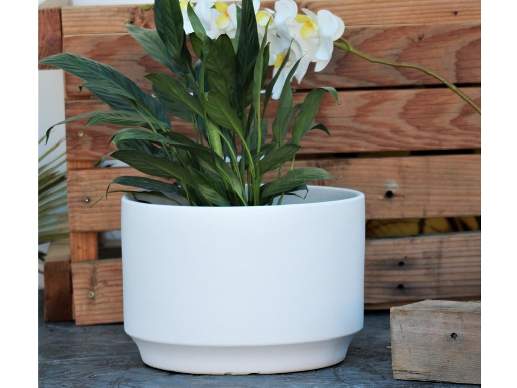 LARGE VENUS PLANTER, CLOUD WHITE,  SET OF 3- 12"X8.5", 10"X7", 8"X6"