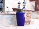 SLIM ROUND PLANTER, FALLING BLUE, SET OF 3 - 16.0" X 24.0", 14.0" X 18.5", 11.0 X 15.0"