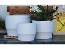 LARGE PLANET PLANTER, CLOUD WHITE, SET OF 3- 14"X11", 12"X10", 10"X9"