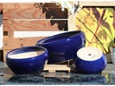 BONSAI BOWL PLANTER, ROYAL BLUE, SET OF 3- 13.5"X6.0", 11.0"X4.5", 8.5"X3.5"
