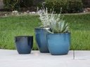 COCO POTS, GREEN , SET OF 3-19"X17", 15'X13", 12"X11"