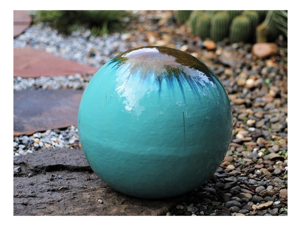 DECORATIVE SPHERE, RUNNING TURQUOISE, 12"