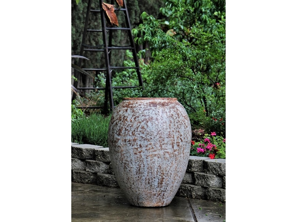 AMPHORA AFRICANA, HEIRLOOM WHITE 24.5"x32.0", TOP OD: 16.0", ID:13.5"
