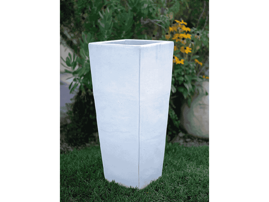 MEDIUM SLIM SQUARE PLANTER, WHITE WHITE, SIZE B, 15.5”X34.5”