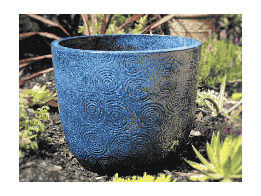 [PY-5214ABL-S4] SUWANNEE PLANTER, AZTEC BLUE, SET OF 4 - 18.5"X16.0", 14.5"X13.5", 11.5"X10.0", 8.5"X7.5"