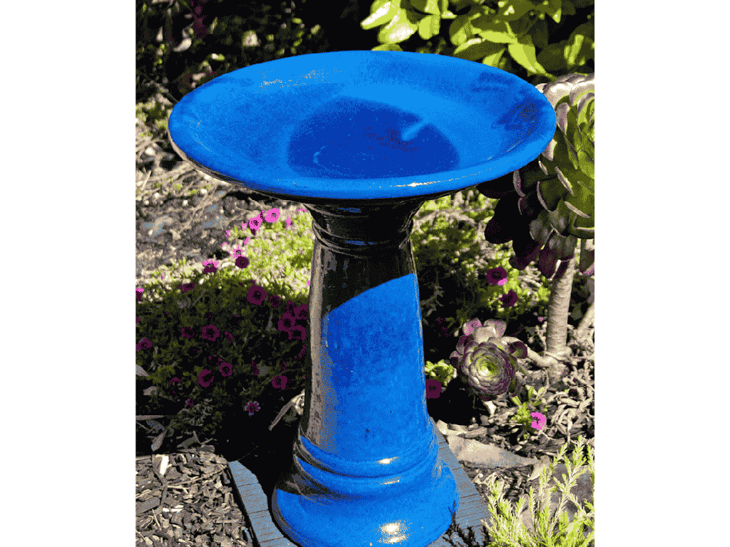 [PY-AB1547FBL] HYACINTH BIRDBATH, FALLING BLUE, 18.0" X 22.0"