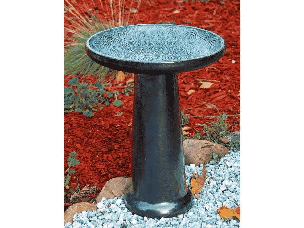 [PY-AB1706IBL] SUWANEE BIRDBATH/LOCKING TOP,ICE BLUE, 15"X19"