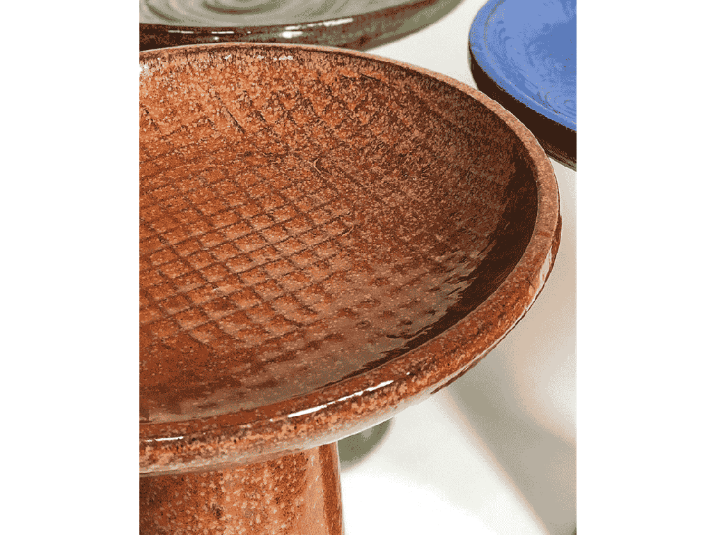 [PY-AB1707SDN] CHECKERBOARD BIRDBATH/LOCKING TOP, SENDONA, 15"X19"