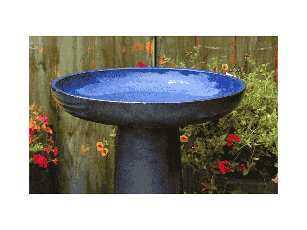 [PY-AB5207FBL] VICHY BIRDBATH/LOCKING TOP, FALLING BLUE, 19"X27.50"