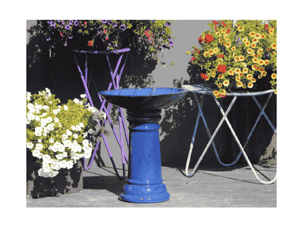 [PY-AB5215FBL] SHELL BIRDBATH, FALLING BLUE, 16.0"X20.0"