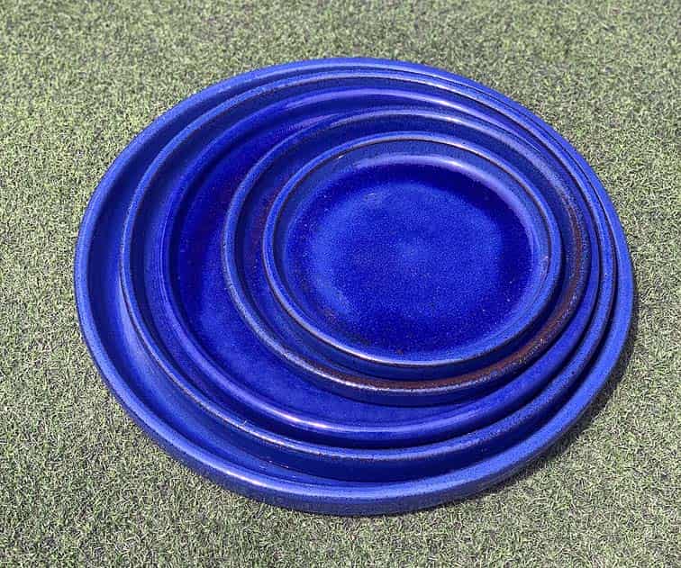 [PY-SCR02FBL] ROUND SAUCER, FALLING BLUE, OD 18", ID 16"