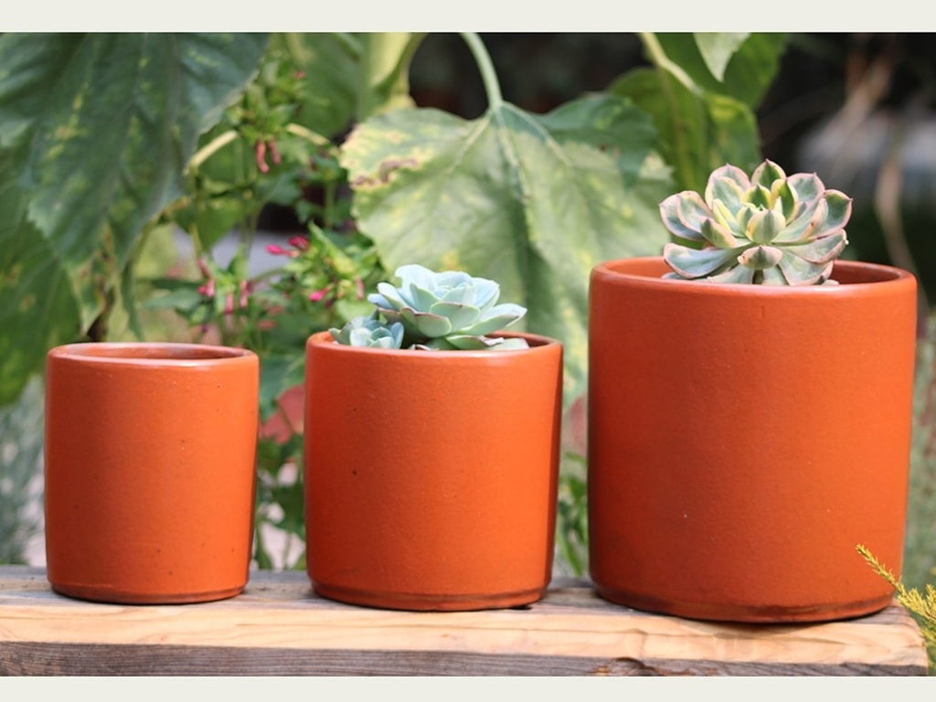 [PY-T5175SOR-S3] BEGONIA PLANTER, SUNSET ORANGE ,SET OF 3 - 8.5"X8.5",6.5"X6.5",5.5X5.5,